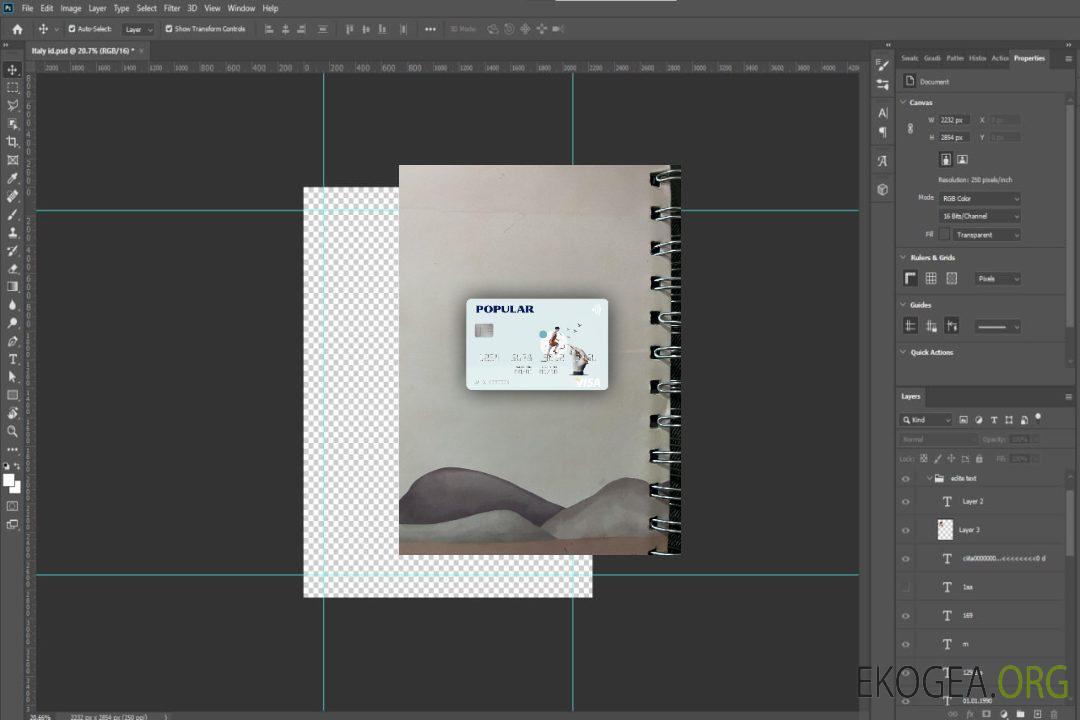 USA Popular, Inc. Photolook carte visa bancaire recto template